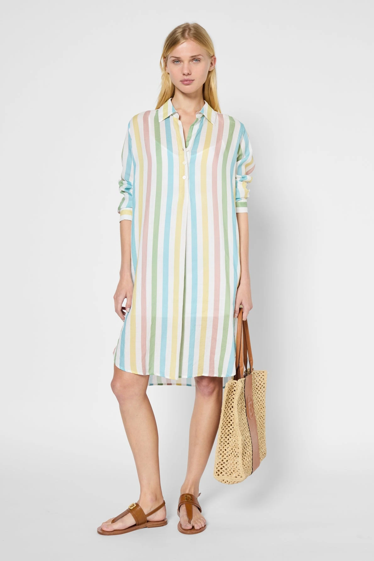 Robe chemise à rayures multico - PINELOPI - GERARD DAREL MAROC - TOTAL LOOK