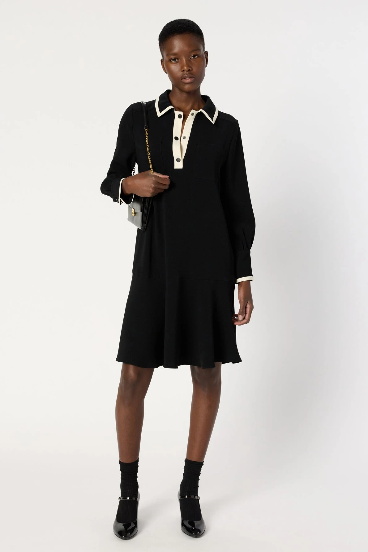 Robe-bicolore-a-col-chemise-LIVIA-gerard-darel-maroc-total-look