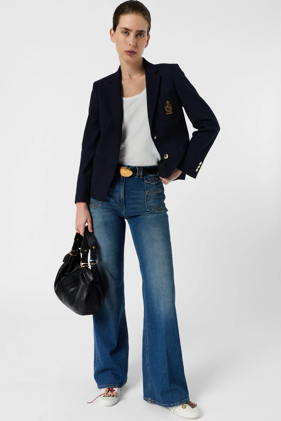 Look femme avec veste Tinais marine