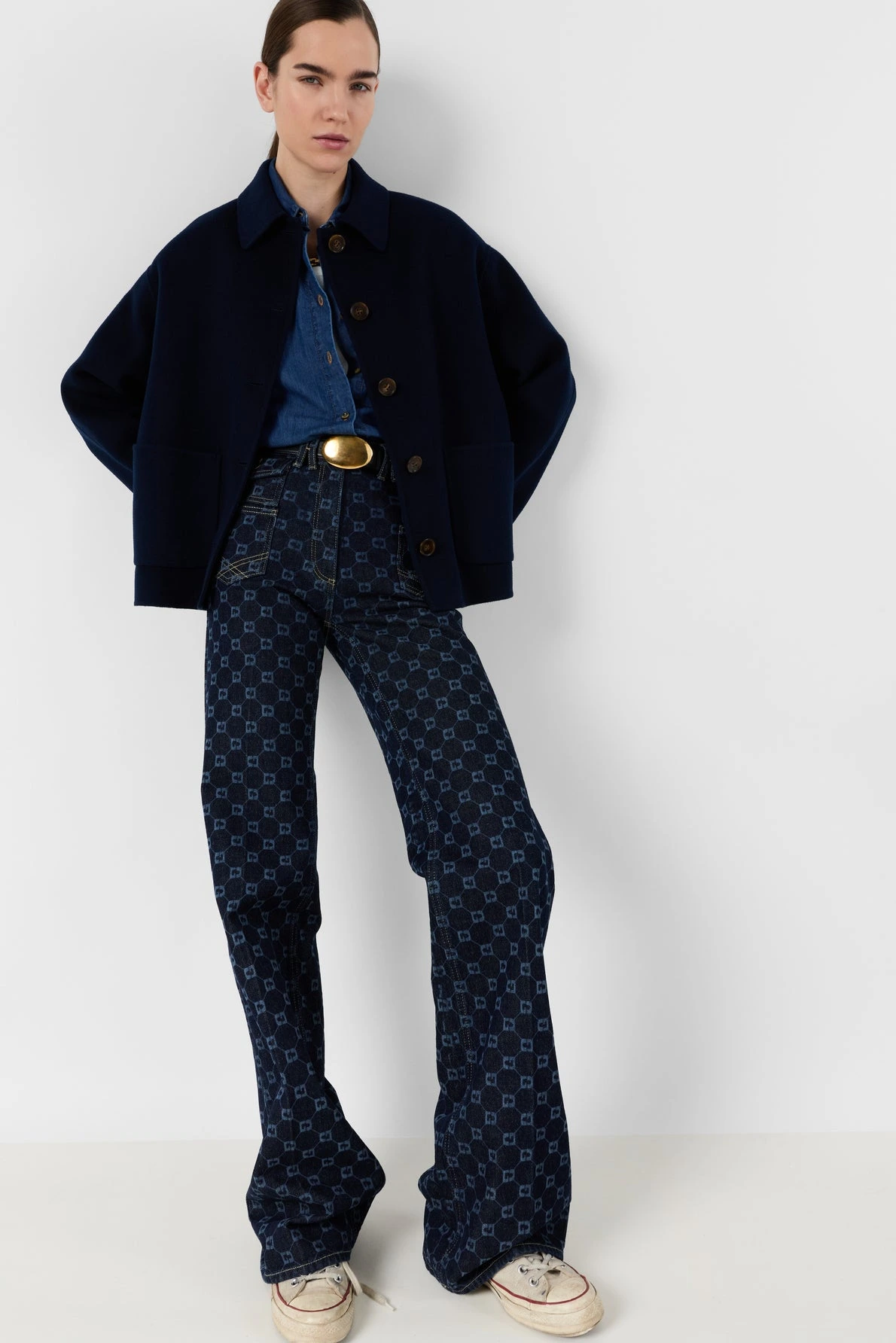 Look femme avec manteau Perrinea encre