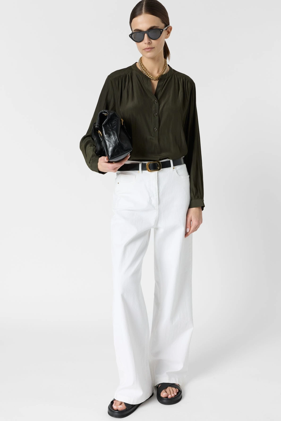 Look femme avec blouse Cyndie bronze