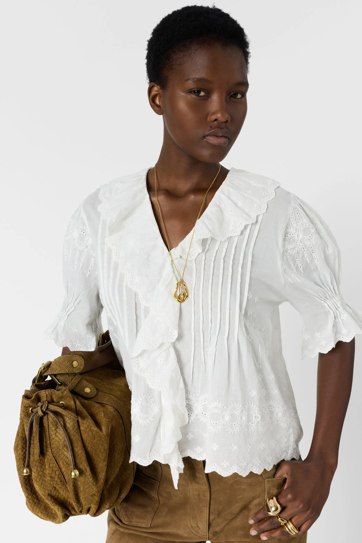 Chemise Ceylia blanc portée femme