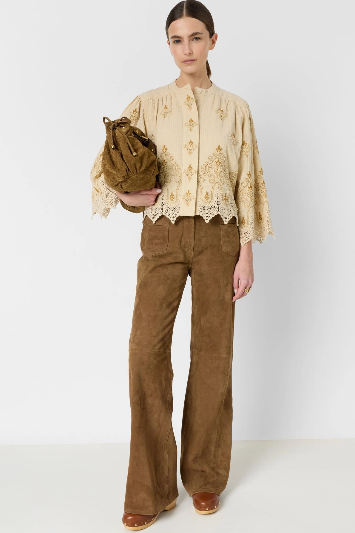 Look femme avec chemise Cliana sable