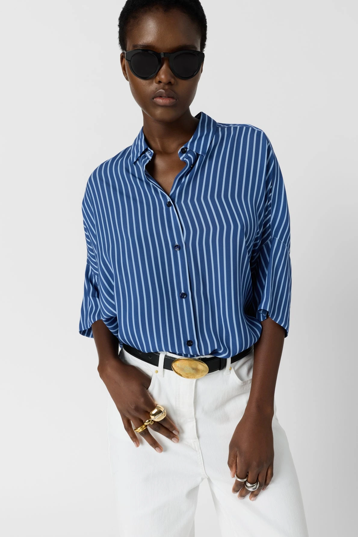 Chemise Crissy indigo portée femme