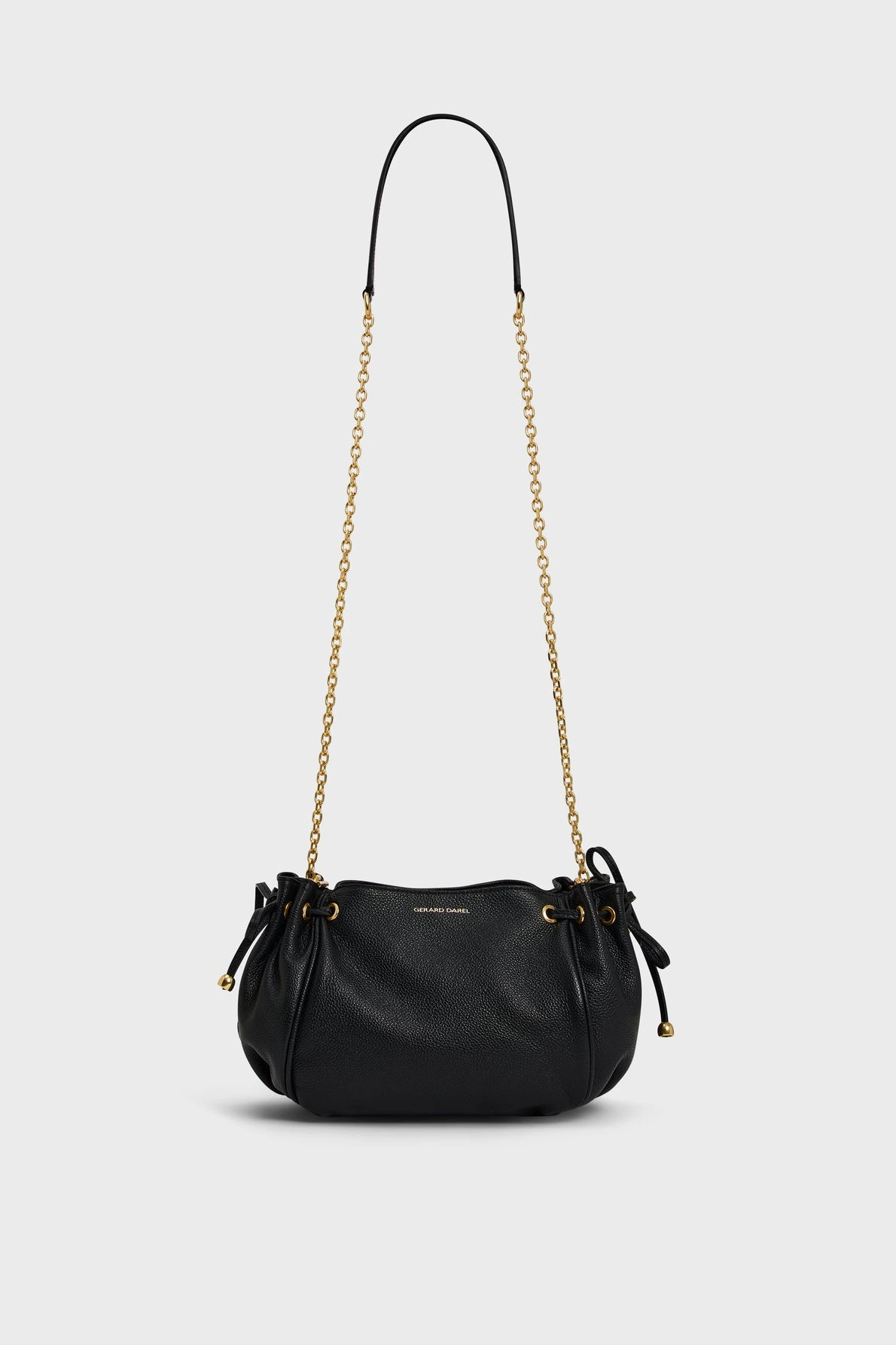 Mini 24 noir en cuir grainé femme