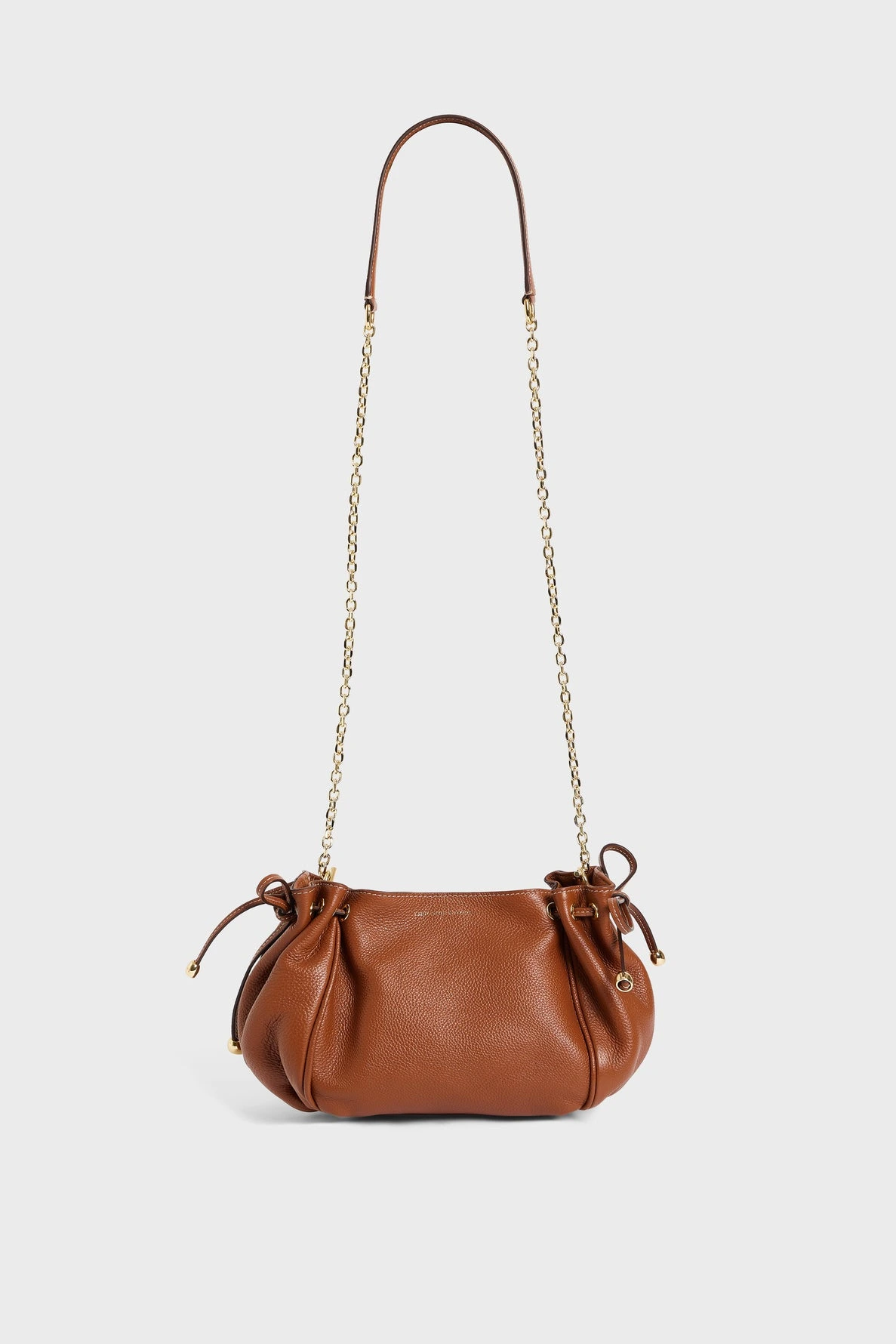 Mini 24 tan en cuir grainé femme