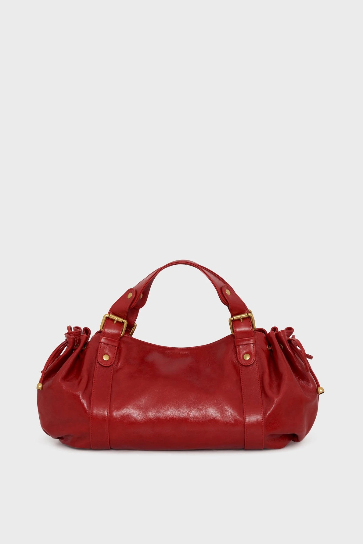 Sac 24H rouge en cuir effet froissé femme
