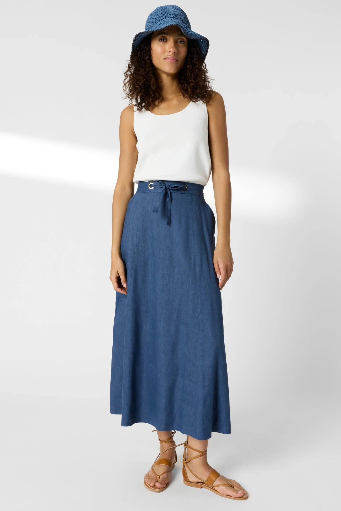 Look femme avec jupe Jihane indigo