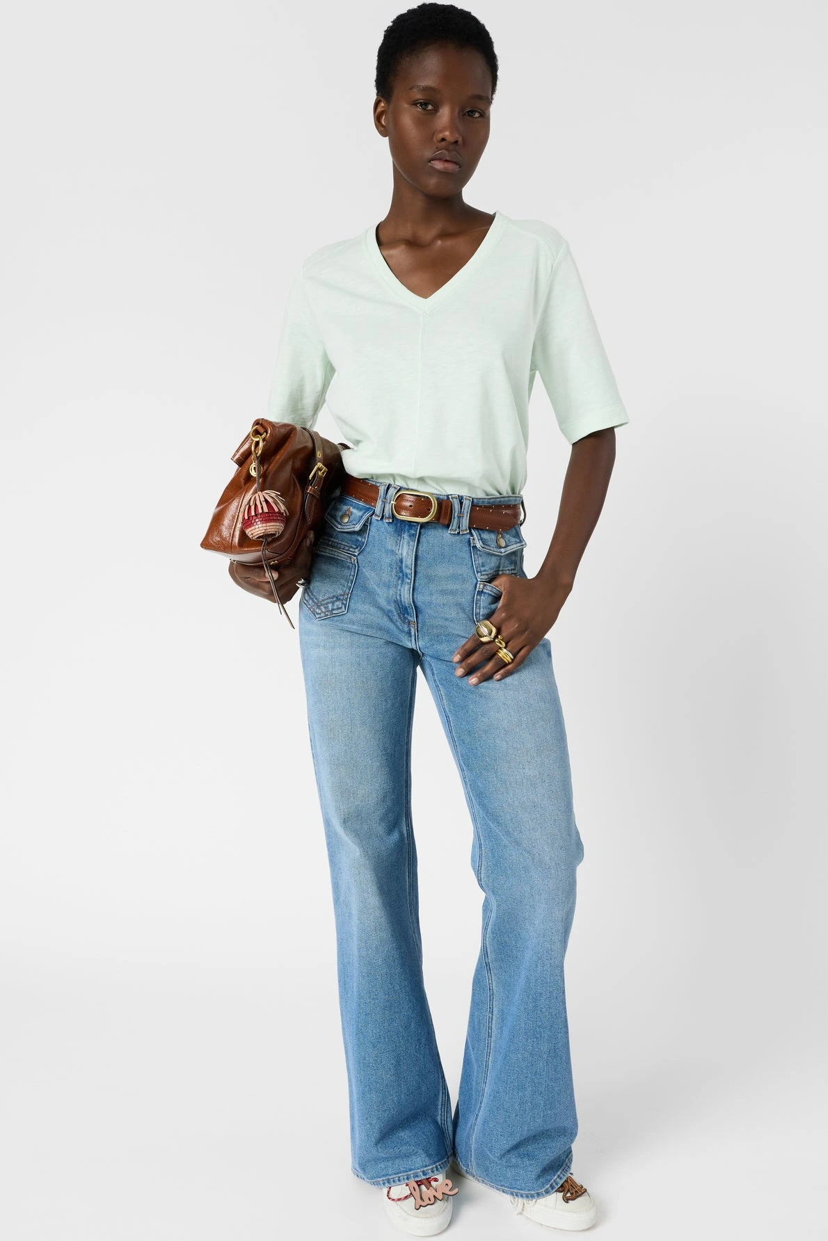 Look femme avec T-shirt Marisa vert d’eau