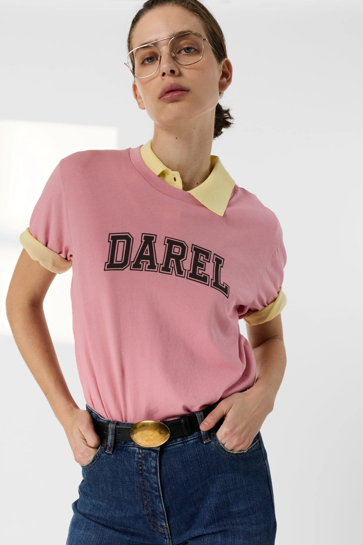 Look femme avec T-shirt Melly rose clair
