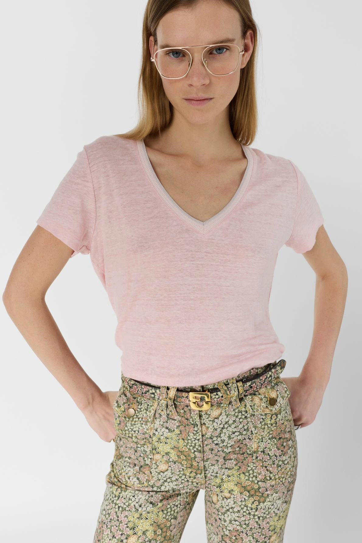T-shirt Mirana rose clair porté femme
