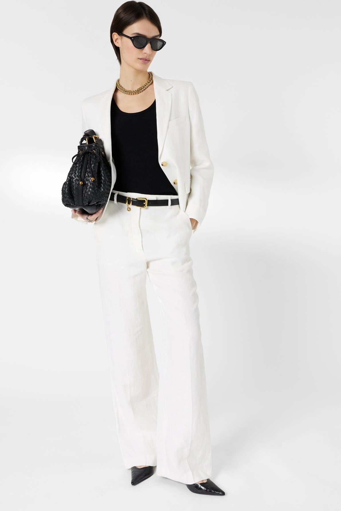 Look femme avec veste de tailleur Terya écrue