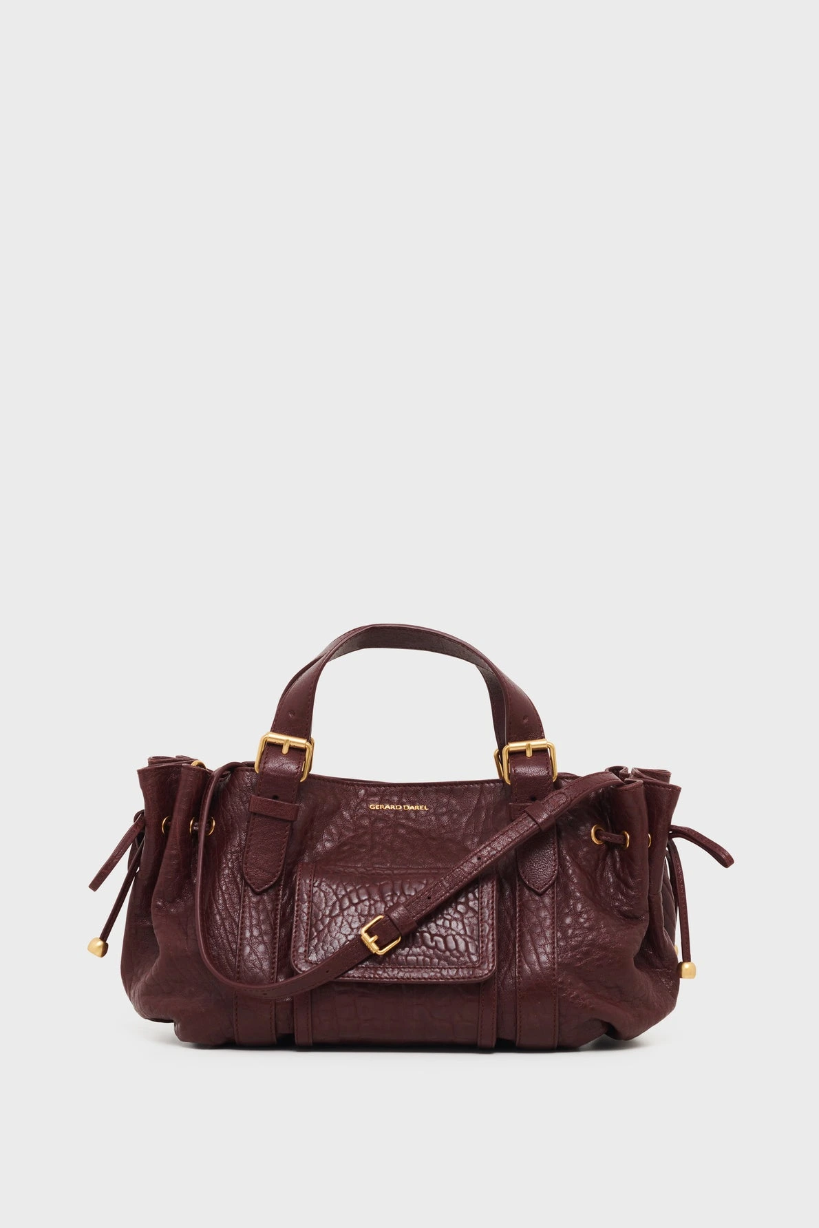 Sac 18H en cuir bubble bordeaux vue de face