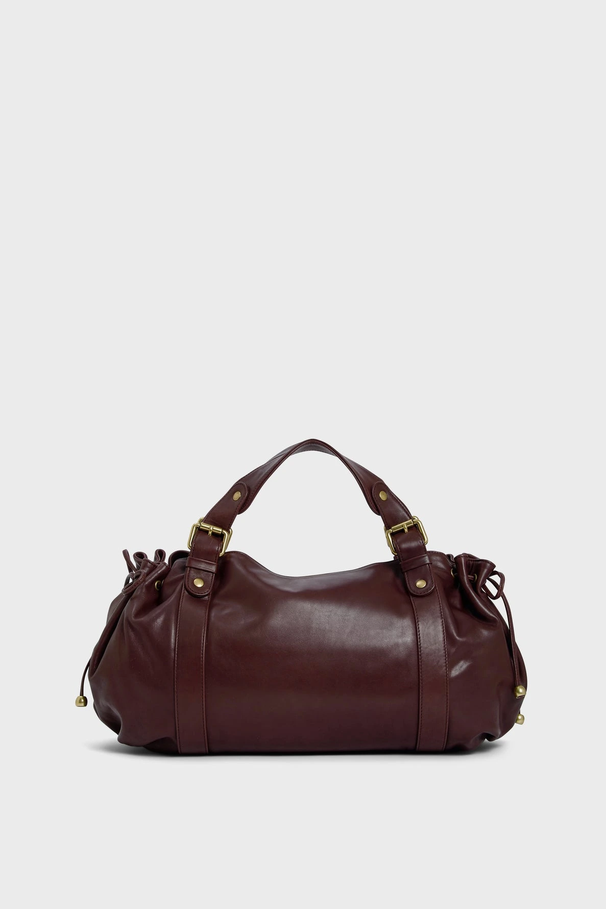 Sac 24H en cuir bordeaux vue de face